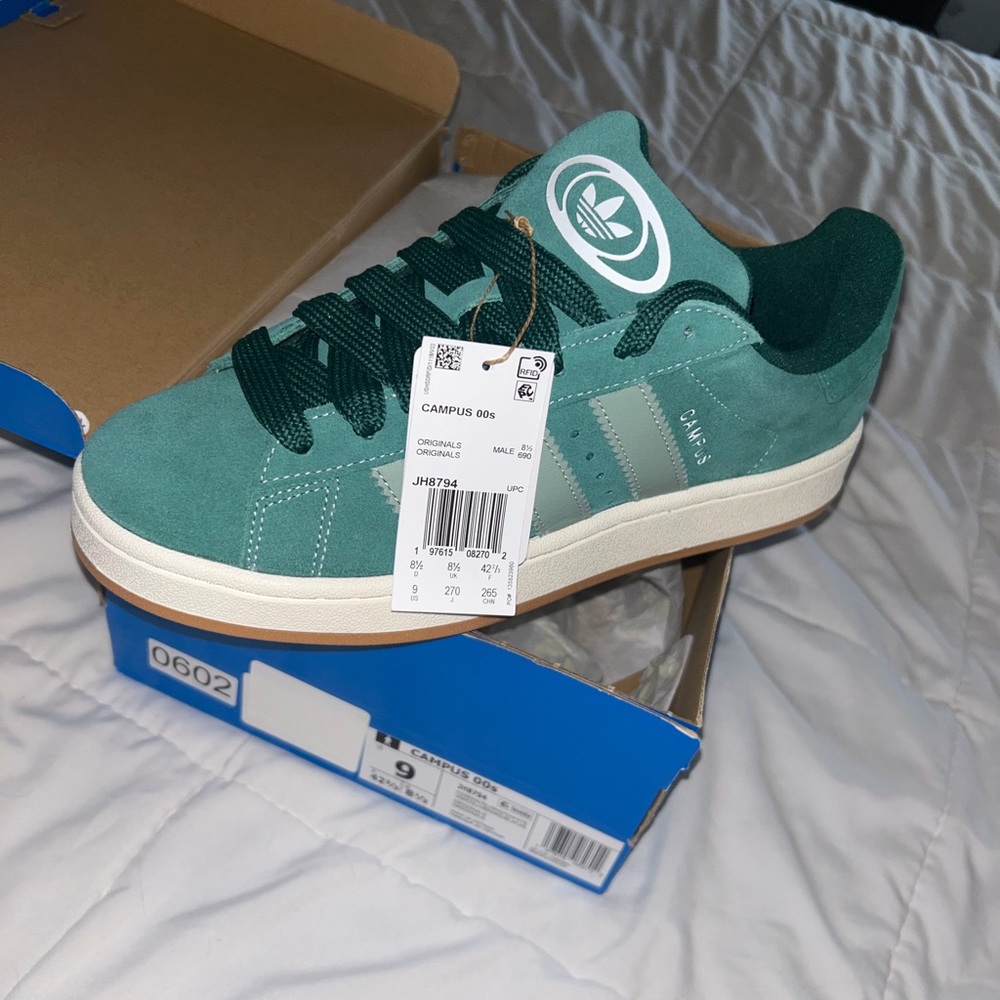 Adidas Campus 00s Turquoise and White Sneakers - Picture 2 of 5
